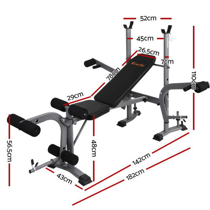 Everfit Weight Bench 8 in 1 Bench Press Adjustable Home Gym Station 200kg