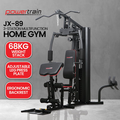 Powertrain Jx-89 Multi Station Home Gym 68kg Weight Cable Machine