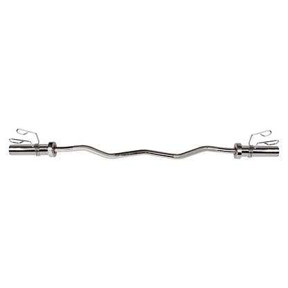 Chrome Olympic Curl Bar Barbell Heavy Duty EZ with Spring Collars