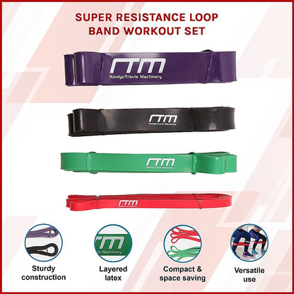 Super Resistance Loop Band Workout Set