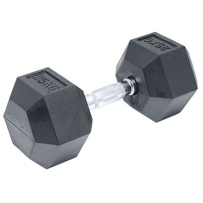 25KG Commercial Rubber Hex Dumbbell Gym Weight