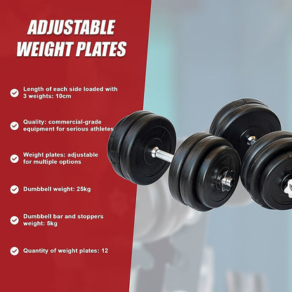 30KG Dumbbell Adjustable Weight Set