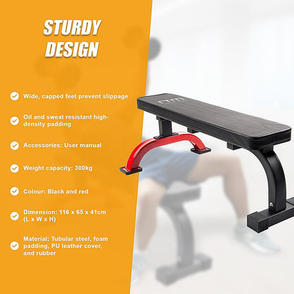 Fitness Flat Bench Weight Press Gym Home Strength Training Exercise