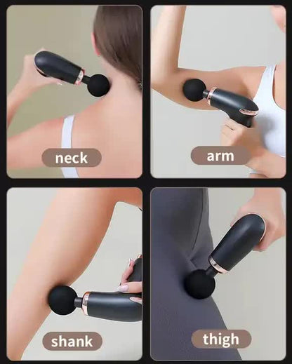 Green Massage Gun - 6-Speed Deep Tissue Massager with 4 Professional Massage Heads