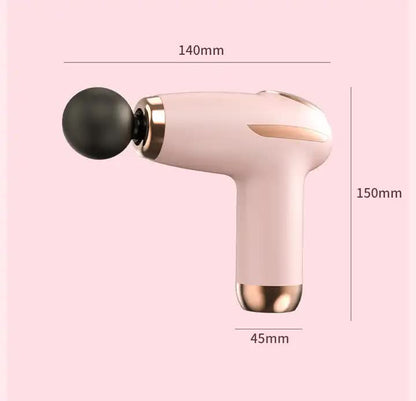 Pink Mini Portable Fascia Gun - 6-Speed Adjustable Muscle Massage Gun, Type-C Charging, 5W Power