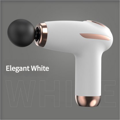 White Mini Portable Fascia Gun - 6-Speed Adjustable Muscle Massage Gun, Type-C Charging, 5W Power