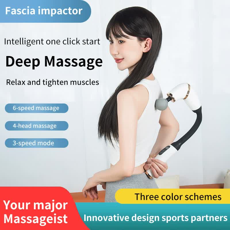 White Portable Elbow Massage Gun - 1200 mAh Muscle Relaxation Tool