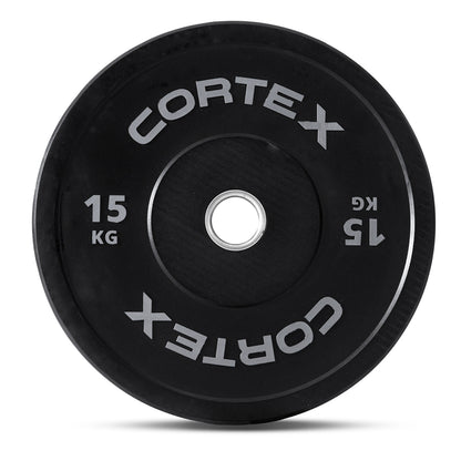 CORTEX 15kg Black Series V2 50mm Rubber Olympic Bumper Plate (Pair)