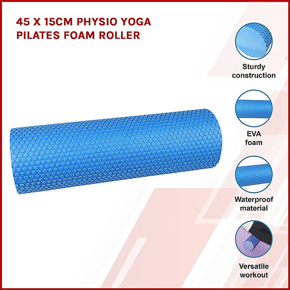 45 x 15cm Physio Yoga Pilates Foam Roller